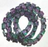 50 6x6mm Violet & Teal Crackle Cube Beads
